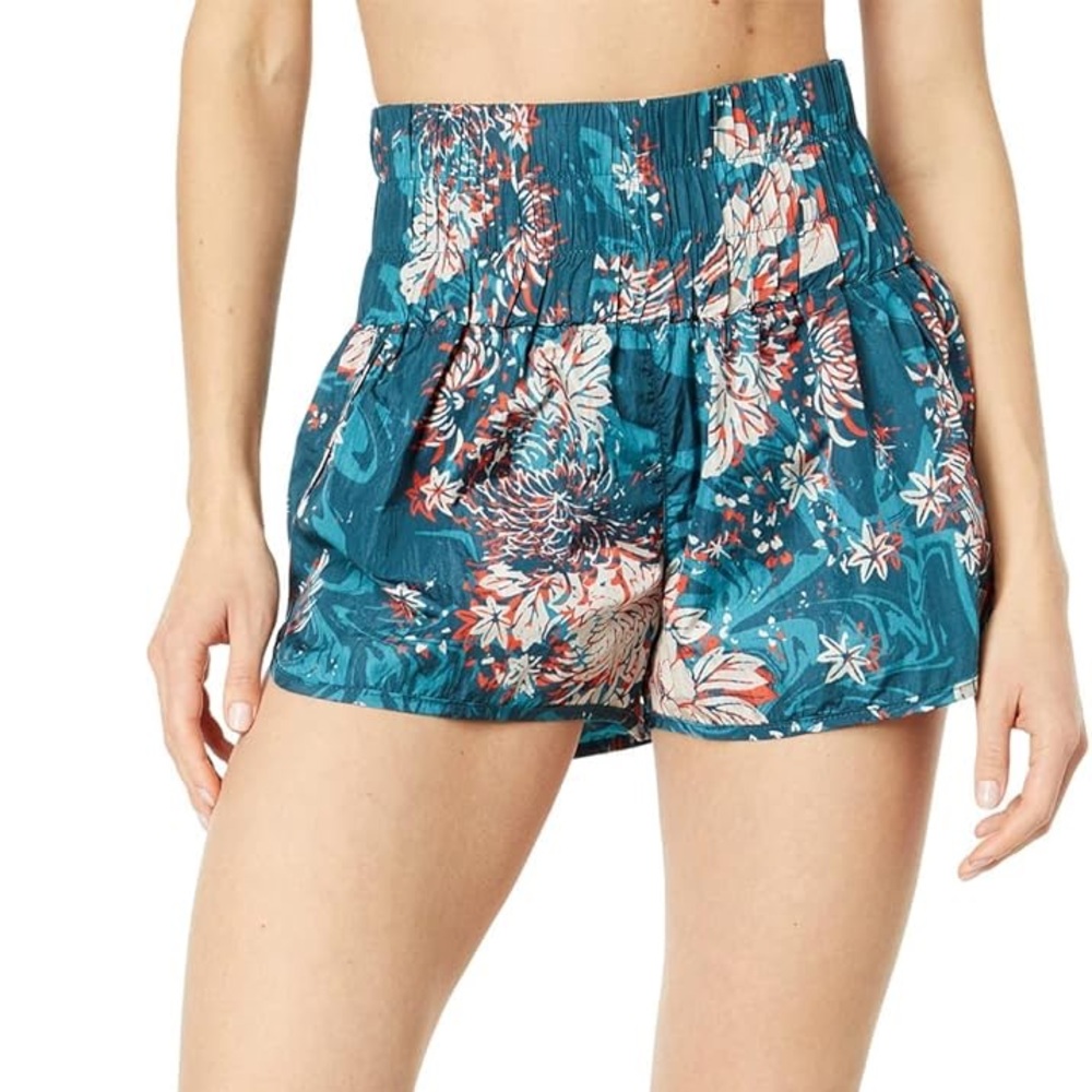 FP Movement by Free People High Waist Blue and Red Shorts